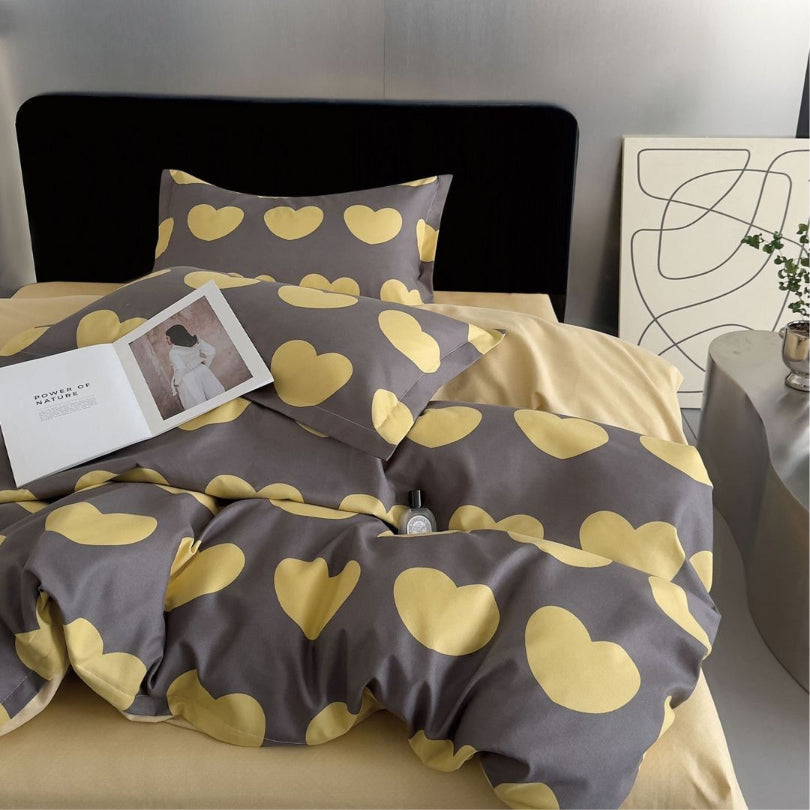 Lenjerie de Pat Bumbac Finet 1 Persoana – 4 Piese. Confort Premium & Design Modern | COD 0670-S