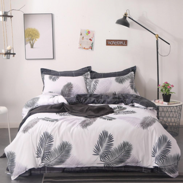 Set lenjerie de pat bumbac satinat 4 piese – Design rafinat și textură delicată, Cod 0050-S
